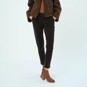 Ann Taylor Corduroy Pant Cropped Ankle Essential Pant Brown SZ 6 EUC